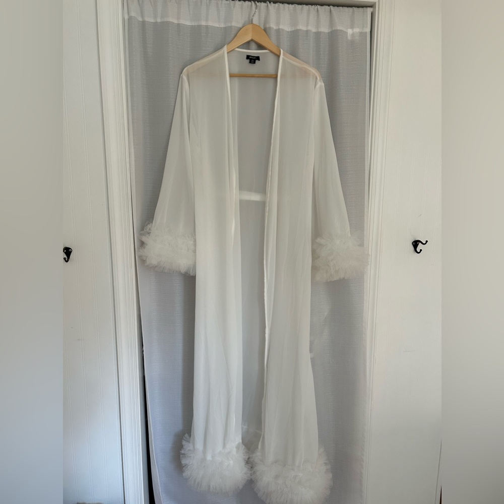 Nasty gal “tulle chiffon longline robe”